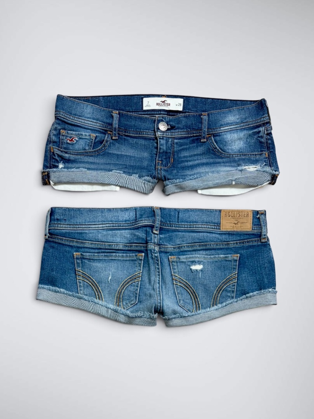 Early 2000s Hollister Ultra Low Rise Micro Denim Shorts